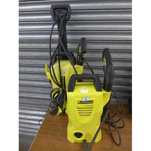 2244 - Five assorted Karcher pressure washers including K2 Compact, K2.395, K2.89 and two other K2 pressure... 