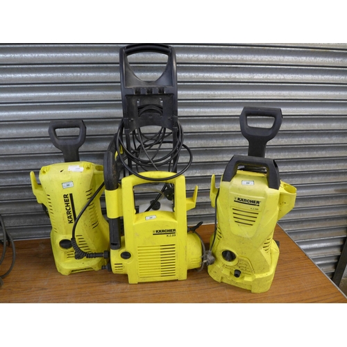 2244 - Five assorted Karcher pressure washers including K2 Compact, K2.395, K2.89 and two other K2 pressure... 