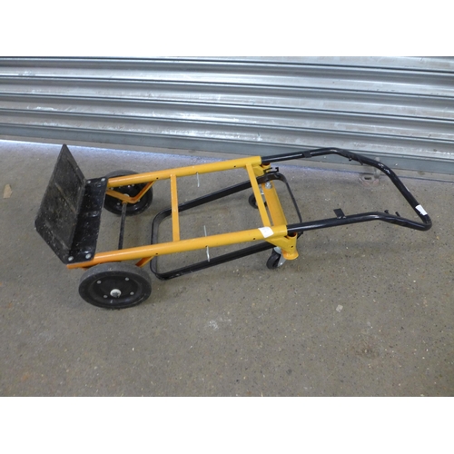 2283 - A black and yellow multi function sack trolley