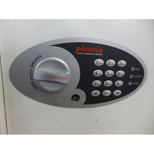 2300 - A Phoenix Safe Company Limited 66cm x 43cm x 13cm metal key safe with instruction booklet, spare key... 