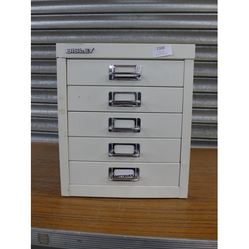 2308 - A Bisley 5-drawer desktop cabinet