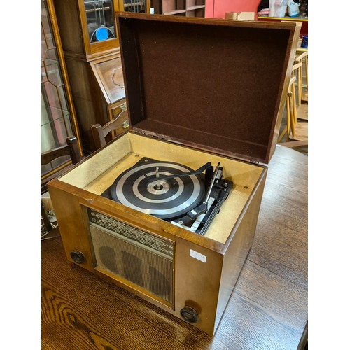 344 - A walnut Ferguson radio and record player