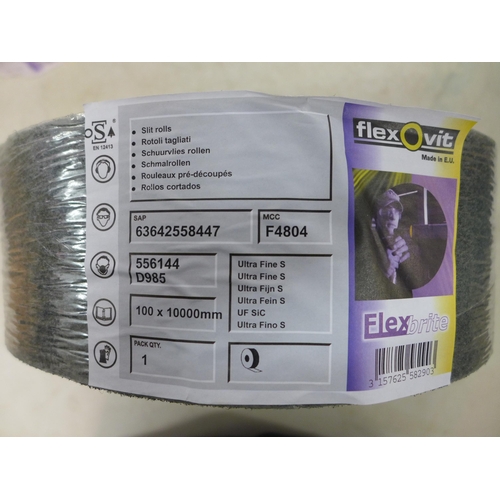 2341 - 2 rolls of Flex-o-vit Flex Brite ultra fine abrasive fleece (100mm x 10m)