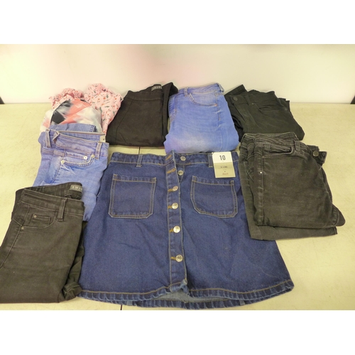 2357 - 3 Boxes of clothes including jeans, Puma tops, coats, women's tops and trousers