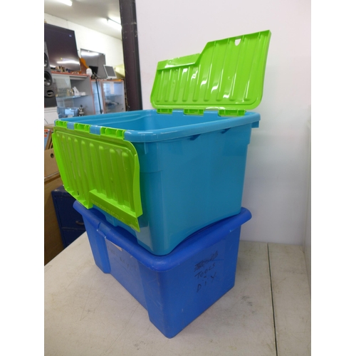 2358 - 8 Assorted plastic storage boxes