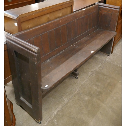 97 - A Victorian oak church pew