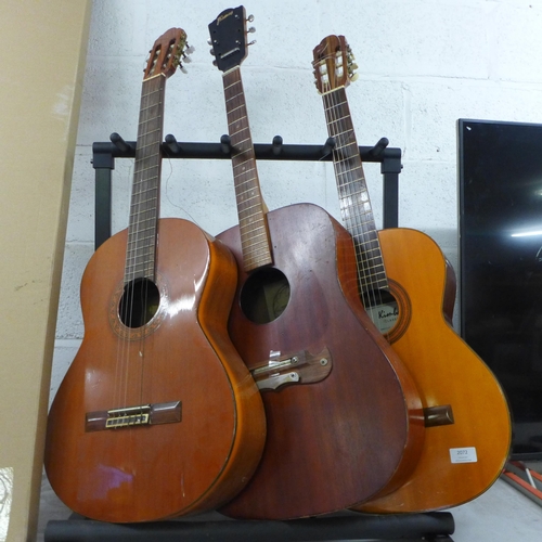 3 Acoustic guitars; a Kimbara Classical, a Framus-Werke and one other