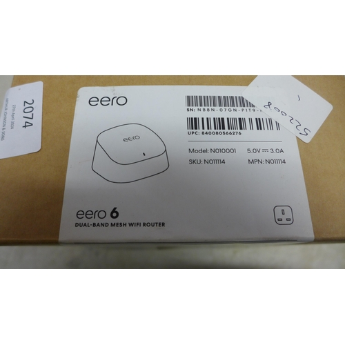 2074 - An Eero 6 dual band mesh wi-fi router - boxed