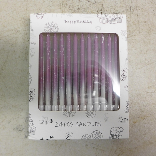 2076 - 20 Packs of 24 colour gradient birthday candles and approximately 20 pairs of expanding lantern sets... 