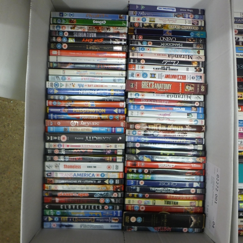 2087 - A collection of 3 boxes of assorted DVDs and Blu-Rays