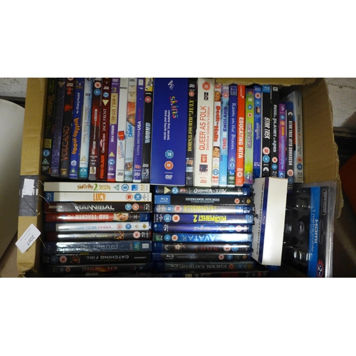 2087 - A collection of 3 boxes of assorted DVDs and Blu-Rays