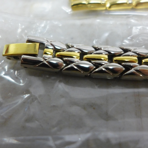 2097 - 20 Assorted gold plated magnetic bracelets