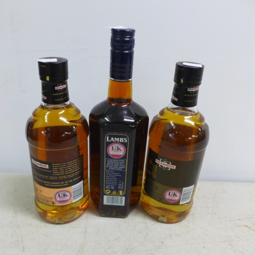 2101 - Two 70cl bottles of Drambuie and a 70cl bottle of Lamb's Navy Rum