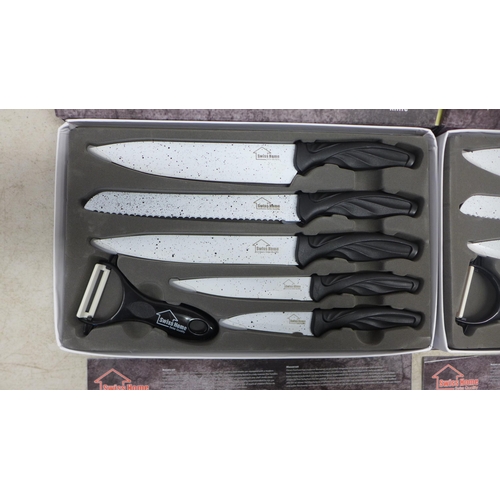 2102 - 2 Swisshome 6 piece ceramic coated knife sets