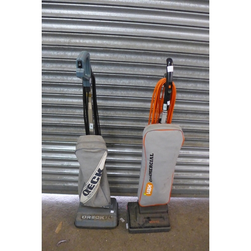 2143 - 2 Upright vacuum cleaners; Oreck XL and Vax VCU-02