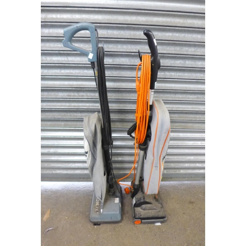 2143 - 2 Upright vacuum cleaners; Oreck XL and Vax VCU-02