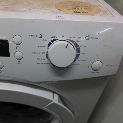 2145 - A Zanussi ZWG1140M 6kg 1400 spin washing machine