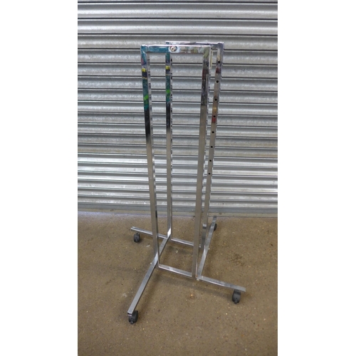 2176 - 6 Mobile heavy duty steel retail display rails