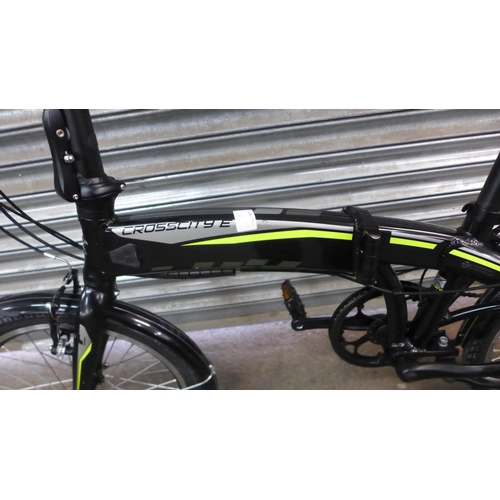 2183 - A Carrera Crosscity E folding aluminium electric bike with charger and key - unused - stood for two ... 