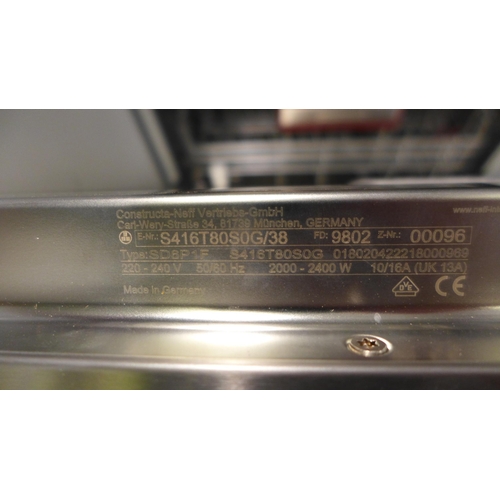 3080 - Neff  Semi-Integrated Dishwasher - Model no. S416T80S0G - H815xW598xD550  Original RRP  £600.00 inc.... 