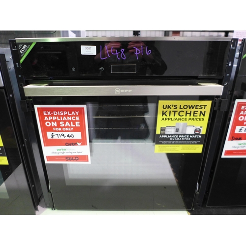 3087 - Neff  Single Multifunction VarioSteam Oven with Slide & Hide - Model no. B47VS34N0B  H595xW596xD548 ... 