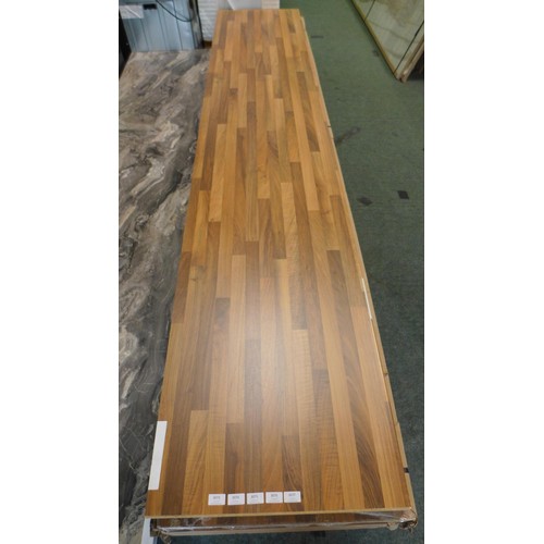 3074 - 3050x600x38mm Walnut Effect Worktop - Model no. WO.TP.WBE.300.600.U  , Original RRP  £260.00 inc. va... 