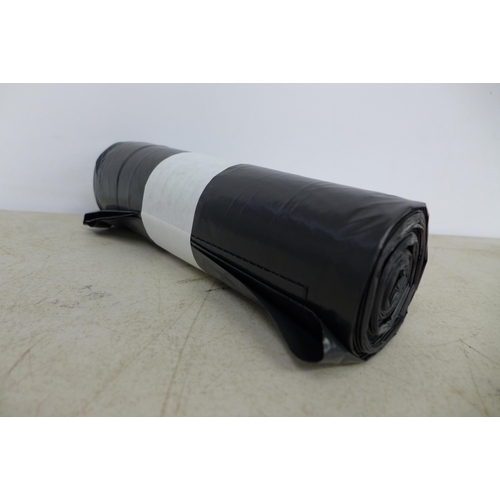 2354 - A box of 19 rolls of heavy duty black bin bags * this lot is subject to VAT