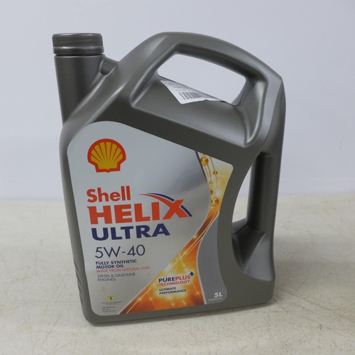 2365 - A 5l bottle of Shell Helix HX8 5W-40 fully synthetic motor oil and a 5l bottle of Shell Helix Ultra ... 