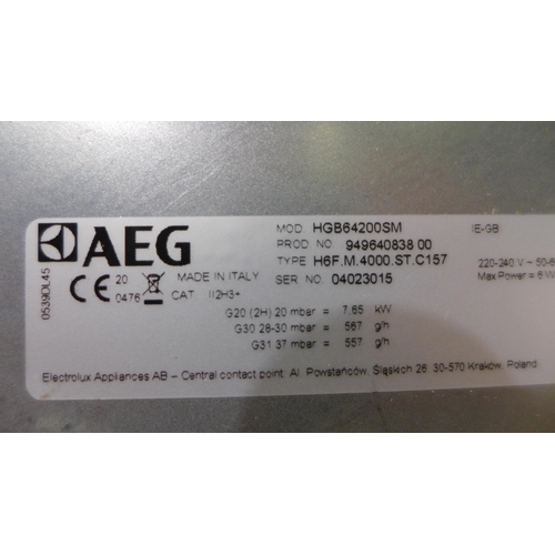 3111 - AEG  4-Burner Gas Hob - Model: HGB64200SM  H40xW595xD510, Original RRP  £249.17 inc. vat (441-214)  ... 