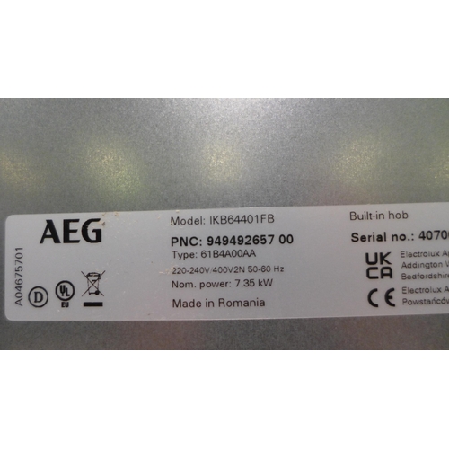 3118 - AEG 4-Zone Induction Hob  - Model no. IKB64401FB H44xW590xD520, Chipped Edge - Original RRP  £340.83... 