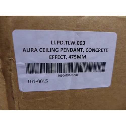 3132 - Aura Concrete Effect 475mm Ceiling Pendant, Original RRP  £122.08 inc. vat (441-172)  * This lot is ... 