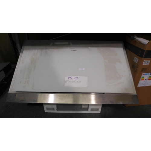 3138 - Bosch White Glass Angled Extractor & CDA Chimney Hood (441-72,93)  * This lot is subject to vat