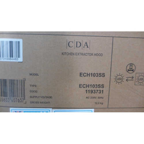 3138 - Bosch White Glass Angled Extractor & CDA Chimney Hood (441-72,93)  * This lot is subject to vat