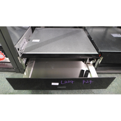 3157 - Zanussi Black Gloss Warming Drawer  - Model ZWD141K -H140xW594xD535, Original RRP  £390.83 inc. vat ... 