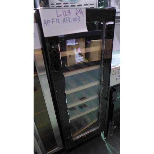 3178 - Viceroy Under Counter 30cm Wine Cooler - Damaged Glass Door -  H870xW295xD570  - Model no. WRWC30BK ... 