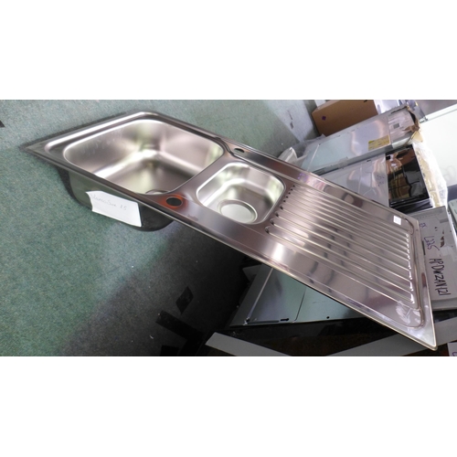 3218 - 1.5 Metal Sink With Drainer (441-71)  * This lot is subject to vat