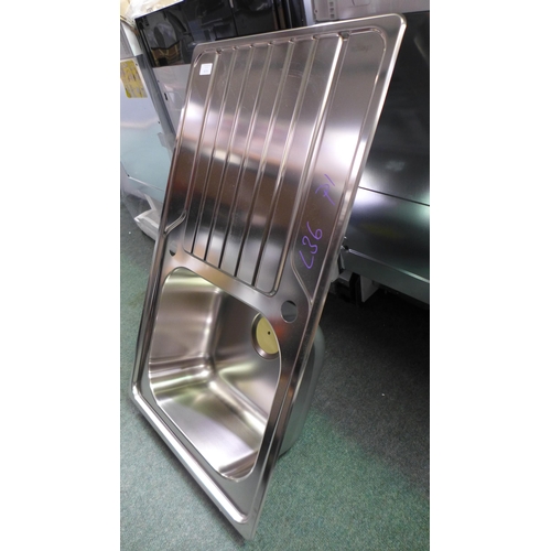 3218 - 1.5 Metal Sink With Drainer (441-71)  * This lot is subject to vat