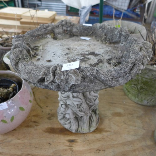 2345 - A stone effect concrete bird bath