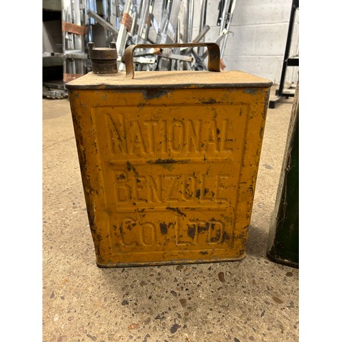 2364 - 3 Vintage National Benzole Mix 3/- fuel cans