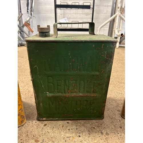 2364 - 3 Vintage National Benzole Mix 3/- fuel cans