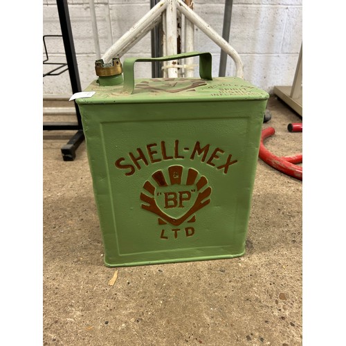 2363 - 3 vintage fuel cans including a Valor paraffin can (repainted), a Shell-Mex “BP” Ltd petrol can and ... 