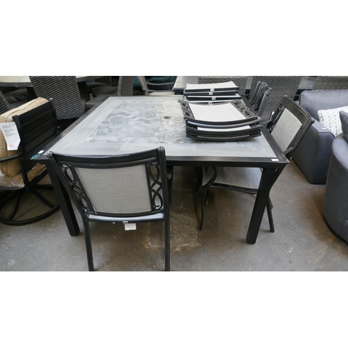 1999 - Agio Turner 9  piece Square Sling Dining Set - (Damaged/Marked, missing bolts to unbuilt chairs), or... 