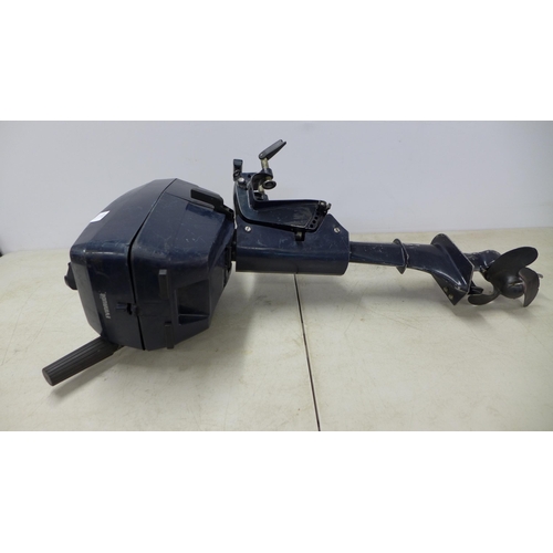 2033 - An Evinrude twin cylinder 3-horse power petrol outboard motor