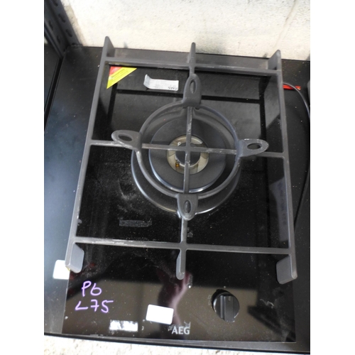 3441 - Two AEG Domino Gas-on-Glass Wok Hobs - Model: HC411521GB   H60xW360xD520  (One Damaged Glass Corner)... 