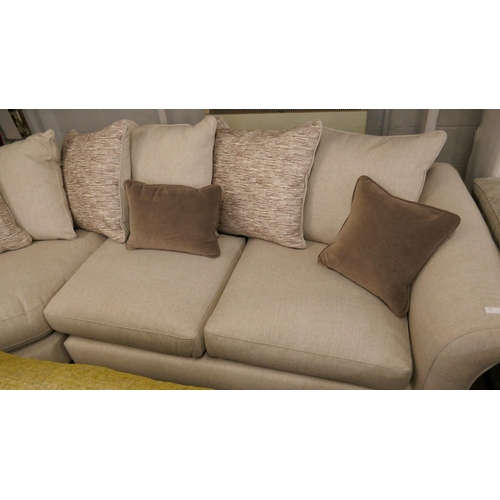 1302 - A mink and oatmeal Grande corner sofa