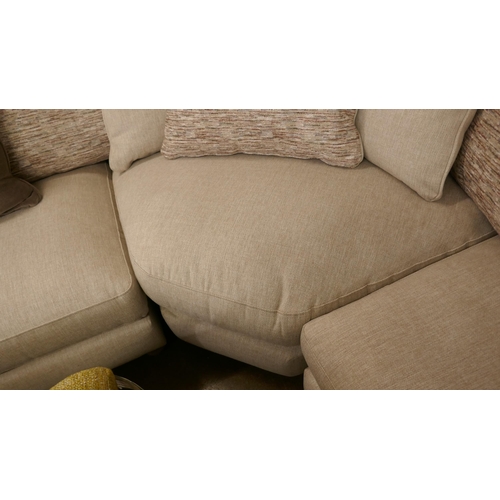 1302 - A mink and oatmeal Grande corner sofa