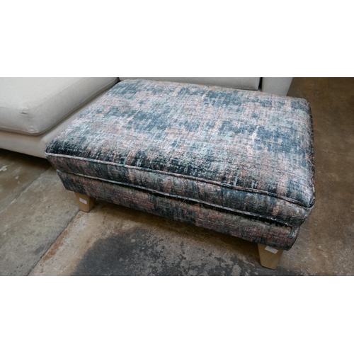 1443 - A teal and copper velvet footstool