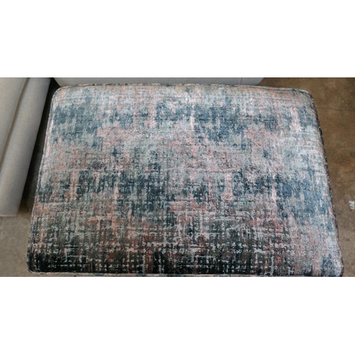 1443 - A teal and copper velvet footstool