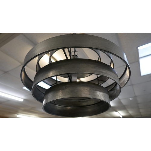 1452 - A pair of steel retro style ceiling pendants