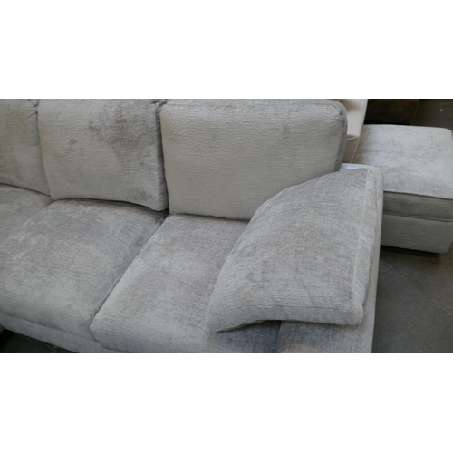 1460 - A pewter velvet corner sofa